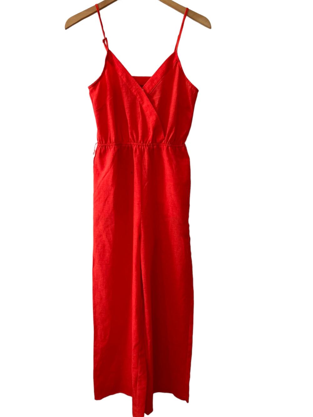 Flying Tomato Sleeveless Wide Leg Jumpsuit Red Orange S